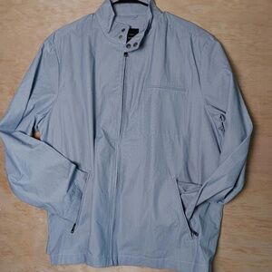 NWT Banana Republic Mens Extra Large Jacket Blue White Full Zip Lightweight